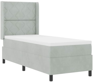 vidaXL Boxspringbett mit Kopfteil Hellgrau 80 x 200 cm Samt 3342032