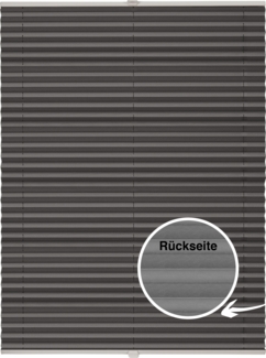 ondeco Plissee Thermo für Fenster innen, Montage in Glasleiste mit Spannschuh, Sonnenschutz-Rollo, Lichtschutz und blickdicht, leichte Verdunkelung, Dunkelgrau, B): 111-120 cm, H): 151-200 cm