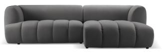 Micadoni Modulares Ecksofa Harry 4-Sitzer Rechts Samtstoff Zement