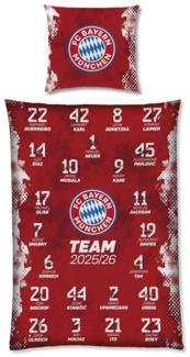 FC Bayern München Bettwäsche FC Bayern München I Bettwäsche Signature 2025-26 I Unisex I Rot, Baumwolle
