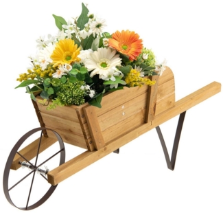 COSTWAY Blumenständer, mit 9 magnetischen Zubehörteilen & 2 Griffen, Walnuss