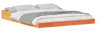 vidaXL Bettrahmen Wachsbraun 140 x 210 cm Massives Kiefernholz 873354