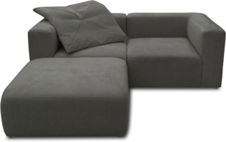 DOMO. collection Ecksofa 800013, kleine Couch in L-Form, rechteckig mit gepolsterte Rückenlehne, Modul-Element, Sofa, Polsterecke, Eckcouch, Polsterganitur 216 x 193 x 69 (BxTxH), grau