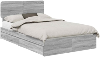 vidaXL Aufbewahrungsbett Graues Sonoma 120x190 cm Holzwerkstoff 3412302