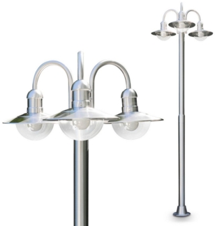 hofstein Außen-Stehlampe »Verna« Außenleuchte Kandelaber aus Edelstahl in modernem Design, ohne Leuchtmittel, Lampenschirmen aus Glas, Wegeleuchte 200cm, Gartenlampe mit E27, IP44