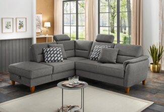 Home affaire Ecksofa Palmera L-Form, B: 236 cm, optional Bettfunktion & Bettkasten, Federkern
