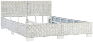 vidaXL Bettgestell Grau Natur Rattan 140 x 200 cm 283091