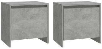 vidaXL Nachttische 2 Stk. Betongrau 45x34x44,5 cm Holzwerkstoff 809872