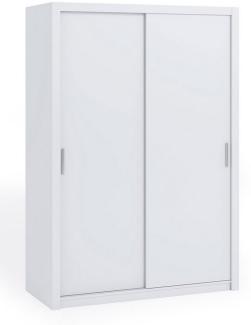 Furnix Schiebetürenschrank Berti 2-türiger Kleiderschrank Garderobenschrank 150xH215x62 cm 6 Fächer, 2 Kleiderstangen, 150x215x62 cm, kompakt