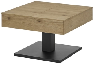 freiraum Couchtisch ASHTON, aufklappbar, Eiche furniert / schwarz - 70x45x70 (BxHxT)