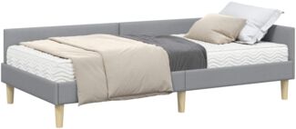 vidaXL Eckbettgestell mit Matratze mit Matratze 2 pcs Hellgrau Stoff 3393677