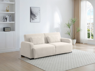 Vente-unique - 3-Sitzer Schlafsofa Clic-Clac - Chenille-Stoff - Beige - LOMARIO