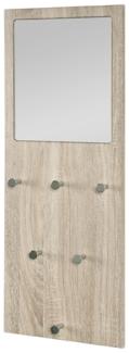 Garderobe >Pancho 2< in eiche hell-chrom aus MDF, Stahl - 80x30x6cm (BxHxT)