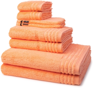 Vossen Vienna Style Supersoft 8 tlg. Frottier-Set - 2 X Handtuch (50 X 100cm), 2 X Duschtuch (67 X 140cm), 2 X Gästetuch (30 X 50cm), 2 X Waschhandschuh (16 X 22cm) - 620 g/m2 - Apricot