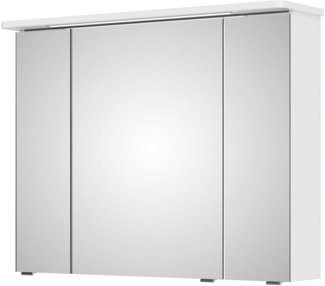 Saphir Spiegelschrank Serie 4005 Badezimmer-Spiegelschrank inkl. LED-Kranzbeleuchtung Badschrank 90 cm breit, 3 Türen, 6 Glas-Einlegeböden, inkl. Türdämpfer