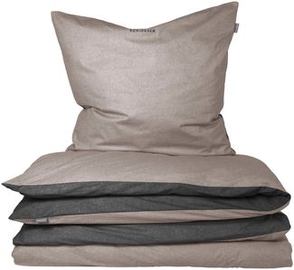 Schiesser 'Doubleface' Wendebettwäsche, Baumwolle, 2-teilig, Grau / Schwarz, 155x220 cm, Renforcé
