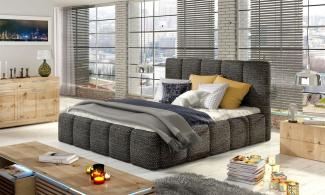 Polsterbett Doppelbett VERONA Komplettset Webstoff Grau 180x200 cm