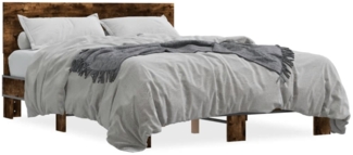 vidaXL Bettgestell Räuchereiche 140x200 cm Holzwerkstoff und Metall 3280194