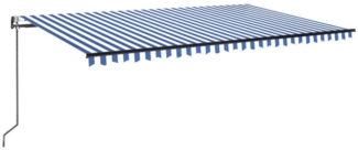 vidaXL Automatische Markise mit LED & Windsensor 500x300 Blau und Weiß 3069151