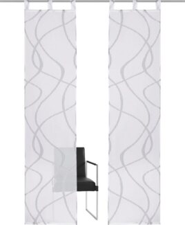 my home Schiebegardine Bene, Schlaufen (2 St), transparent, Polyester, Inkl. Beschwerungsstange, transparent, glatt, gemustert