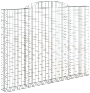 vidaXL Gabione mit Hochbogen 300x30x220/240 cm Verzinktes Eisen 153511
