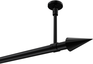 Gardinenstangen-Set Sonette Savio 280 cm (geteilt in 2x140 cm), 1-läufig, 20 mm Ø Schwarz
