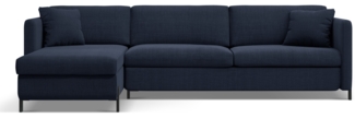 Micadoni Ecksofa Gloria 5-Sitzer Strukturierter Stoff Blau Links 205x160