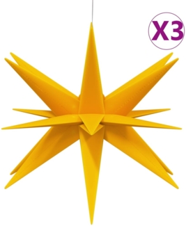 vidaXL LED-Weihnachtssterne 3 Stk. Faltbar Gelb 43 cm 3190440