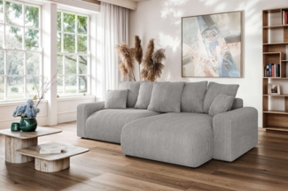 Home affaire Ecksofa LAKESIDE klein mit Bettfunktion und Bettkasten, B/T/H 235/142/84 cm, L-Form, Recamiere beidseitig montierbar, mit Wellenunterfederung