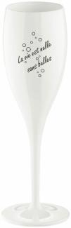 Koziol Sektglas Cheers No. 1 La Vie Est Nulle Sans Bulle, Kunststoff, Cotton White, 100 ml, 4052525