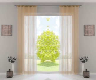 Gardinenbox Gardine (2 St), Kräuselband, transparent, Fadengardine Tunneldurchzug Kräuselband Raumteiler 20303CN2