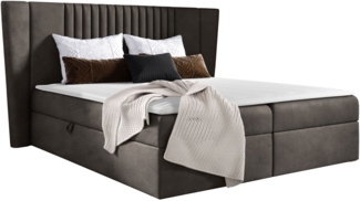 Boxspringbett 'Sagaru' Taupe 120x200 cm
