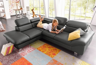 COTTA Polstergarnitur Driver L-Form, (Set), Set bestehend aus: Ecksofa mit Kopfteilverstellung & Hocker