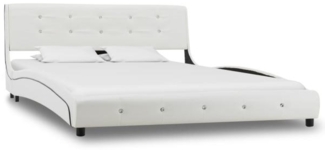 vidaXL Bettgestell Weiß 135x190 cm