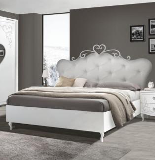 Bett >Salvina< (BxHxT: 206x130x205 cm) in Weiss - 206x130x205cm (BxHxT)