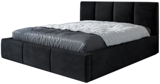 Polsterbett ORINO-OM 160x200 mit Bettkasten und Lattenrost. Farbe: Schwarz 20