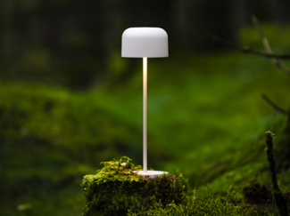 Akku Tischleuchte LILLE per USB aufladbar, Weiß Höhe 36cm