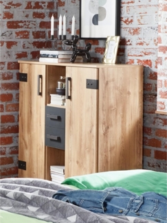 Highboard Lakewood / Liverpool, Holzwerkstoff, Holzfarben, 124 x 105 x 41 cm