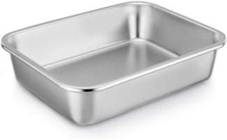 Homikit Edelstahl Rechteckige Auflaufform 32,5 x 25,5 x 8 cm - Backform Lasagne