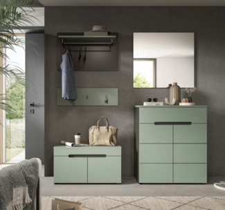 INOSIGN Garderoben-Set REHAT, TOPSELLER!, 5-teilig, Breite 175cm, individuell stellbar, (Set, 4-St, bestehend aus: Sitzbank, Paneel, Hakenleiste, Spiegel, Kommode), Garderobenkombination, Kombination, Set, Flurgarderobe, Diele