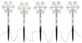 Star LED-Dekostab 'Wandy', 3 Schneeflocken,je 5 ww LED,