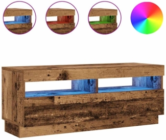 vidaXL TV-Schrank mit LED-Leuchten Altholz-Optik 100x35x40 cm 856355