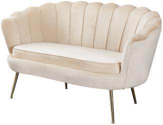 Muschelsofa Polyester und Metall Beige 136 x 77 x 78 cm