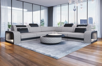 Sofa Dreams Ecksofa Stoff Polster Couch Stoffsofa Foggia L Form Polstersofa, mit LED, USB Anschluss, Designersofa
