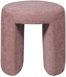 Hocker Charlie aus Chenille-Stoff, Rosa