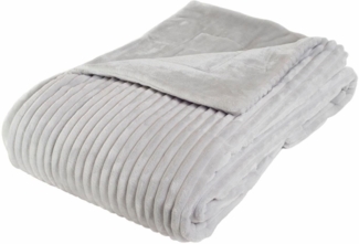 Gözze Wohndecke, kuschelweich, 1620g/Stück, Cord Optik, Polyester, Silber, 150x200 cm