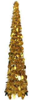 vidaXL Künstlicher Pop-Up-Weihnachtsbaum Golden 120 cm PET 320982