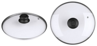 Michelino Glasdeckel für Pfannen/Töpfe 24 cm mit Dampfauslass & Kunststoffgriff