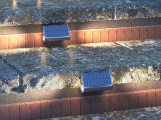 Vente-unique - Solar-Wandleuchten 2er-Set - 30 Lumen - Schwarz - TRESTIA