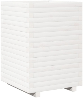 vidaXL Pflanzkübel Weiß 50x50x72 cm Massivholz Kiefer 3282610